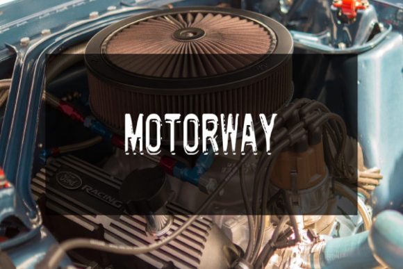 Motorway: A Display Font with Edgy Shadow and Cool Character
