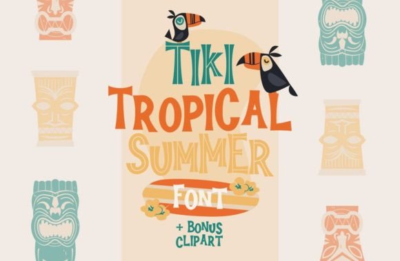 Tiki Tropical Summer: A Mid-Century Display Font for Editorial Design